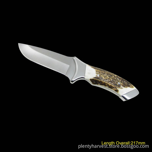 Fixed Blade Knife with Deer Horn Handle (#3712)